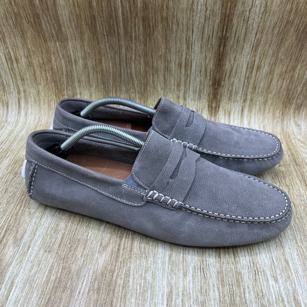 Johnston & Murphy Penny Loafer Men's Size 12 M Grey Leather J&M Flex 59-4537